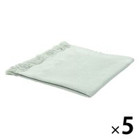 無印良品 インド綿 マルチクロス フリンジ ライトグリーン 約50×50cm 1セット（1枚×5） 良品計画
