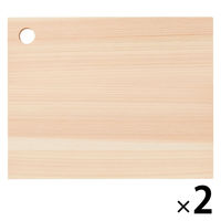 無印良品 ひのき調理板 薄型 小 フック穴付き 約幅19×奥行15×厚さ1.2cm 1セット（1枚×2） 良品計画