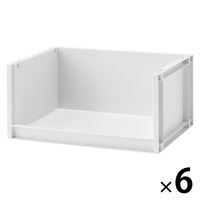 無印良品 再生ポリプロピレン入り 収納ラック 中 ホワイトグレー 約幅37×奥行26×高さ17.5cm 1セット（1個×6）