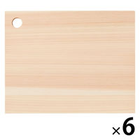 無印良品 ひのき調理板 薄型 小 フック穴付き 約幅19×奥行15×厚さ1.2cm 1セット（1枚×6） 良品計画