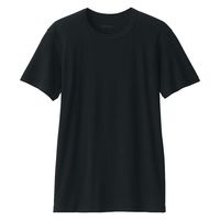 【メンズ】無印良品 紳士 あったか綿 クルーネック半袖Tシャツ 紳士L 黒 良品計画