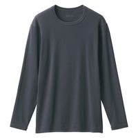 【メンズ】無印良品 紳士 あったか綿 クルーネック長袖Tシャツ 紳士S ダークグレー 良品計画