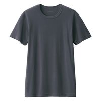 【メンズ】無印良品 紳士 あったか綿 クルーネック半袖Tシャツ 紳士S ダークグレー 良品計画