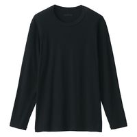 【メンズ】無印良品 紳士 あったか綿 クルーネック長袖Tシャツ 紳士S 黒 良品計画