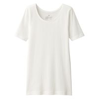 【レディース】無印良品 婦人 あったか綿 半袖Tシャツ 婦人S オフ白 良品計画
