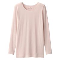 【レディース】無印良品 婦人 あったか綿 クルーネック長袖Tシャツ 婦人S ライトベージュ 良品計画