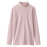 【レディース】無印良品 婦人 あったか綿 厚手 タートルネック長袖Tシャツ 婦人M ライトピンク 良品計画