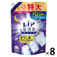 レノア 超消臭1WEEK 夜干し アクアナイトシャボン 詰め替え 特大 840mL 1セット（1個×8） 柔軟剤 P＆G