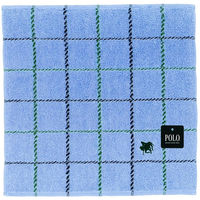 ニシオ POLO 紳士タオルハンカチ ブルー PLT414BL 1セット(5枚)（直送品）