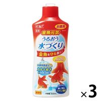 金魚元気 うるおう水づくり カルキ抜き 速効性 計量キャップ付 国産 500ml 1セット（1個×3）ジェックス