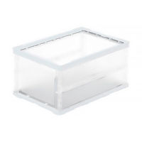 【折りたたみコンテナ】 アスクル 「現場のチカラ」 ペタンコO-40B 40L ホワイト 1個 オリジナル（わけあり品）