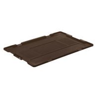 アスクル「現場のチカラ」　軽量折りたたみコンテナ用フタ　ブラウン オリジナル（わけあり品）