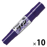 パイロット 油性ツインマーカー バイオレット MFN-15FB-VN 1セット(1本×10)