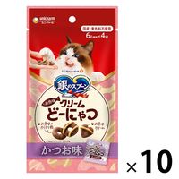 銀のスプーン クリームどーにゃつ かつお味 国産 24g（6g×4袋）10袋 ユニ・チャーム キャットフード 猫用