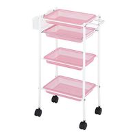 西村製作所 トレーワゴン(Cー305) 510×280×835mm クリアピンク 66-0014-56 1台（直送品）