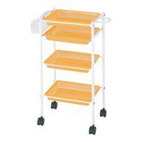 西村製作所 トレーワゴン(Cー305) 510×280×835mm クリアオレンジ 66-0014-59 1台（直送品）