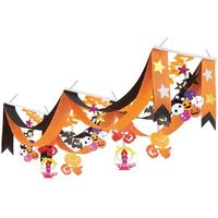 アズワン ハロウィンカーニバル2連ペナント 天井飾り 160cm 67-7117-33 1個（直送品）