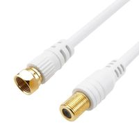 ホーリック アンテナ延長ケーブル 1m ホワイト F型接栓メス/ネジ式コネクタ ACF10-669WH 1本 65-5725-14（直送品）