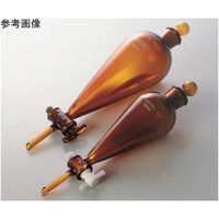 コスモスビード 円錐形分液ロート 肉厚タイプ 茶 50mL PTFEコック 上部透明摺 81817 1個 65-6844-54（直送品）