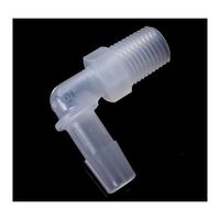 アイシス PP R1/4オスネジ付きL型アダプター 軟質チューブ内径10.0mm(3/8”)用 10個入 IMJR3L106 1袋(10個)（直送品）