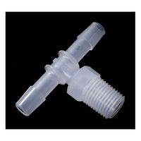 アイシス PP R1/4オスネジ付きT型アダプター 軟質チューブ内径8.0mm(5/16”)用 10個入 IMJR3T086 1袋(10個)（直送品）