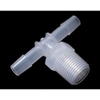 アイシス PP R3/8オスネジ付きT型アダプター 軟質チューブ内径8.0mm(5/16”)用 10個入 IMJR4T086 1袋(10個)（直送品）