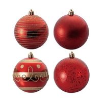 アズワン プラスチックオーナメントボール レッド 8cm 12個セット 65-8116-03 1セット（直送品）