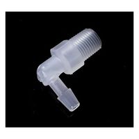 PP 1/8ー27NPTオスネジ付きL型アダプター 軟質チューブ内径5.0mm:3/16” 1袋(10個入) IMJNL056（直送品）