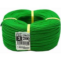 紺屋商事 PEロープ 3mm×200m 緑 20010 1巻 65-9613-22（直送品）