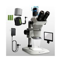 【同時三視野】ズーム式実体顕微鏡 伸太T + LEDリング照明(スタンダード)+ 乾電池電源 YS05T+SIMPLE5+TK8 1セット（直送品）