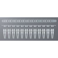 イナ・オプティカ PCR用キャップ付き12連チューブ 0.2mL フラットキャップ 80セット入 T-012FCP 1箱(80セット)（直送品）