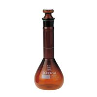 柴田科学 メスフラスコ 茶 短形 JCSS校正証明書付