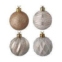 アズワン プラスチックオーナメントボール 6cm ゴールドライン 12個セット 67-8938-30 1セット(12個)（直送品）