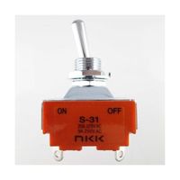 NKKスイッチズ 小形トグルスイッチONーOFF S-31-J 1個 64-5646-02（直送品）