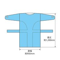 フィフティ・ヴィジョナリー プラスチックガウン(CPEガウン)ブルー 10枚×20袋入 FV-PG-001 1箱(200枚)（直送品）