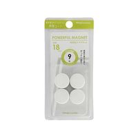 ミツヤ 強力マグネット18mm 白 4個×10箱入 HMG4P-18WH 1ケース(40個) 68-0723-53（直送品）