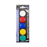ミツヤ カラーマグネット30mm 混色アソート 5個×10箱入 CMKA-30P 1ケース(50個) 68-0722-64（直送品）