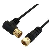 ホーリック 極細アンテナケーブル 50cm ブラック L字差込式/ネジ式コネクタ AC05-777BB 1本 68-4132-83（直送品）