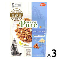 コンボ ピュア キャット まぐろ味・チーズ・かつお節添え 無添加 国産 200g（小分け2袋）3個 キャットフード