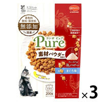 コンボ ピュア キャット まぐろ味・鶏パウダー仕立て 無添加 国産 200g（小分け2袋）1セット（1個×3）キャットフード