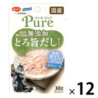 コンボ ピュア キャット パウチ まぐろ・国産煮干しだし入り 無添加 国産 30g 1セット（1個×12）キャットフード
