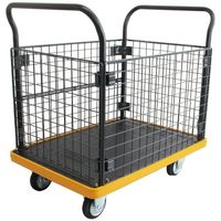 ハマコSS 両袖ハンドル網付き樹脂台車 KPP-307Y 1台（直送品）