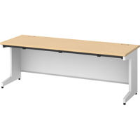 プラス スチールOAデスク フラットライン＋(プラス) 平机 引出付 メープル天板/ホワイト脚 幅2000×奥行700×高さ720ｍｍ 1台(4梱包)
