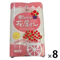 トイレットペーパー 再生紙 シングル 150m 芯なし 1セット（1パック（6ロール）×8）街かどの花屋さん 泉製紙
