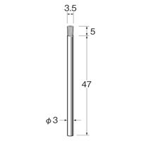 日本精密機械工作 軸付エンド型ブラシ 鉄波線 B4037 1セット(3本入)（直送品）