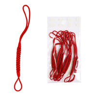 日本紐釦貿易 根付紐 ストラップ 10cm 赤 F1-1-10 1セット(50本:10本×5袋)