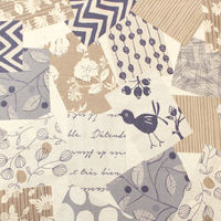 Modern Field モダンフィールド 綿麻プリント パッチワーク風 プリント生地 ブラウン 巾約108cm×7mカット IBK9920（直送品）