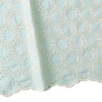 綿ローン 両耳スカラップ刺しゅう生地 巾約100cm×2m切売カット D スモーキーミント TM8802-D TM8802-D-2M（直送品）