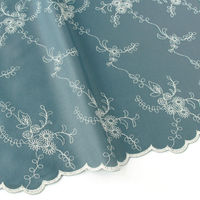 綿ローン 両耳スカラップ刺しゅう生地 巾約100cm×4m切売カット D アンティークブルー TM8804-D TM8804-D-4M（直送品）