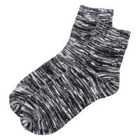 メンズ スラブ風ショートソックス ネイビー 25～27cm LAKOLE/ラコレ